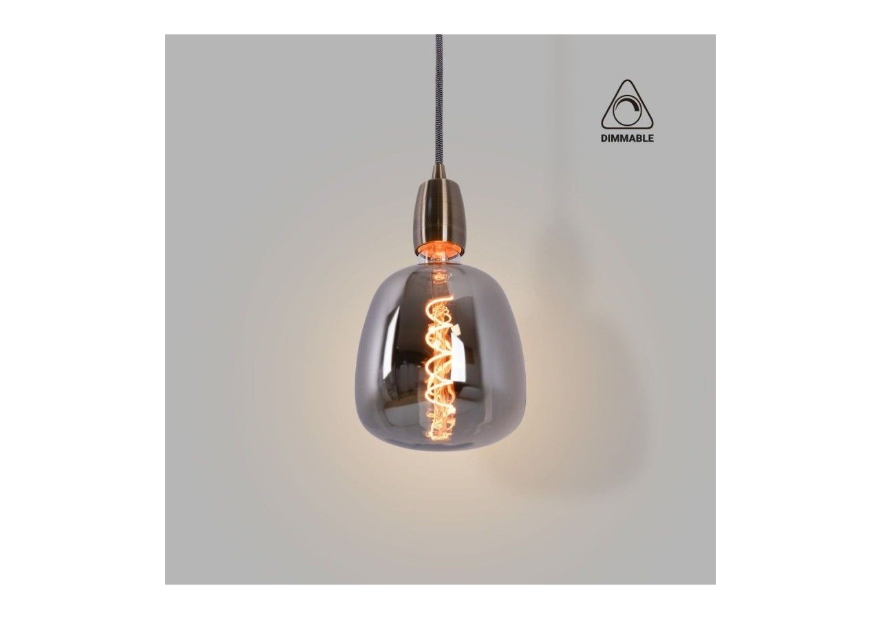 Ampoule décorative LED à filament avec teinte fumée-E27 D140-Dimmable-4W-1800K - BFD1-D140E27-AHUM - Barcelona LED