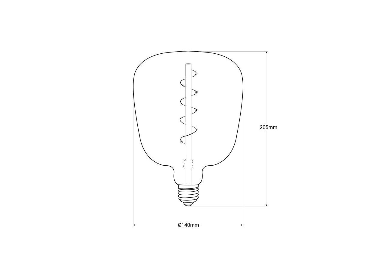 Ampoule décorative LED à filament avec teinte fumée-E27 D140-Dimmable-4W-1800K - BFD1-D140E27-AHUM - Barcelona LED