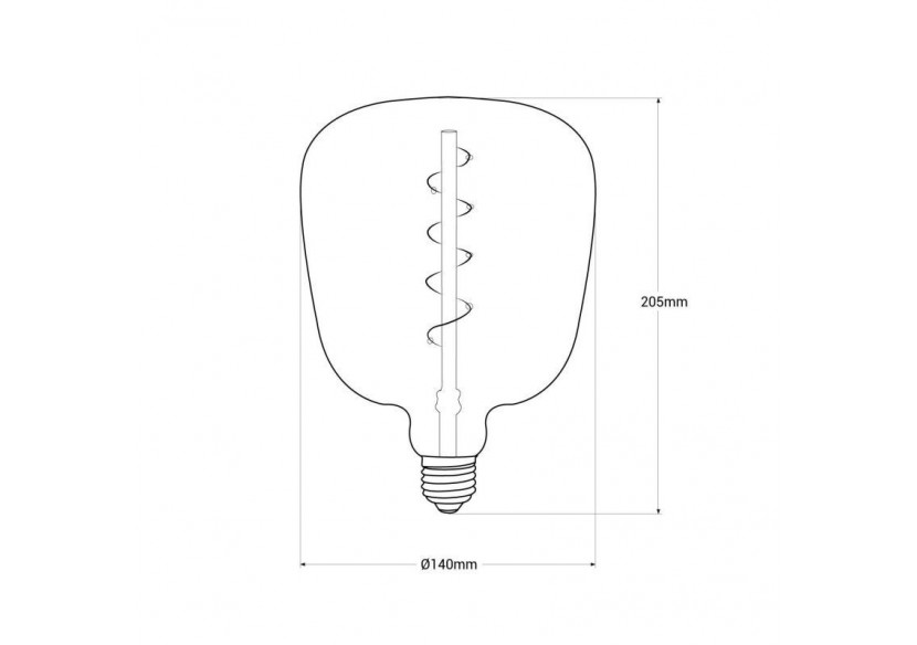 Ampoule décorative LED à filament avec teinte fumée-E27 D140-Dimmable-4W-1800K - BFD1-D140E27-AHUM - Barcelona LED