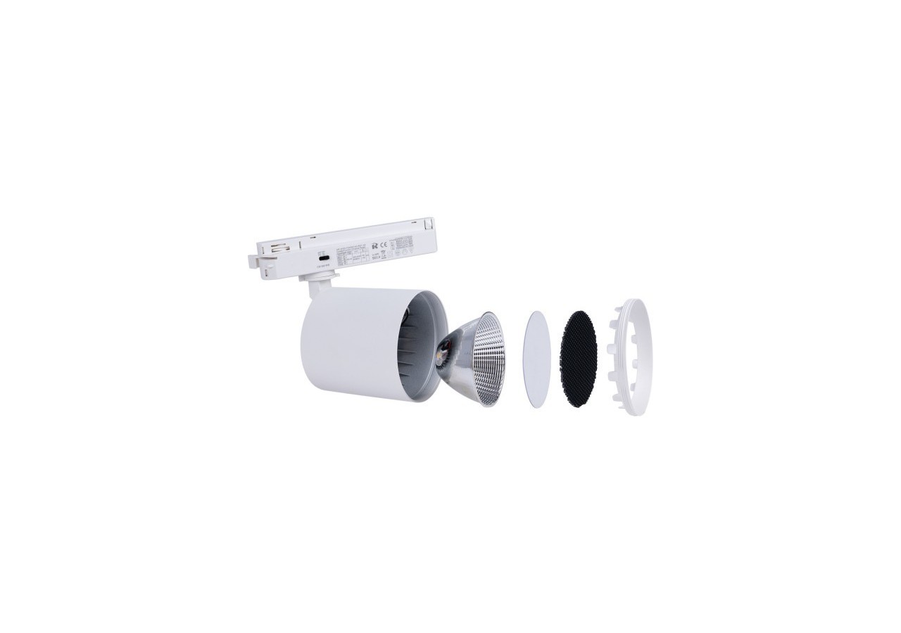 Projecteur LED sur railmonophasé CCT-40W-IRC 90-Blanc - BPM-40W-CCT-B - Barcelona LED