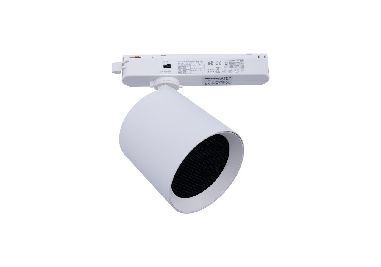 Projecteur LED sur railmonophasé CCT-40W-IRC 90-Blanc - BPM-40W-CCT-B - Barcelona LED