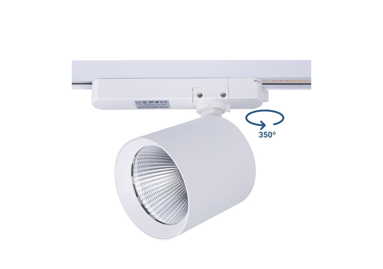 Projecteur LED sur railmonophasé CCT-40W-IRC 90-Blanc - BPM-40W-CCT-B - Barcelona LED