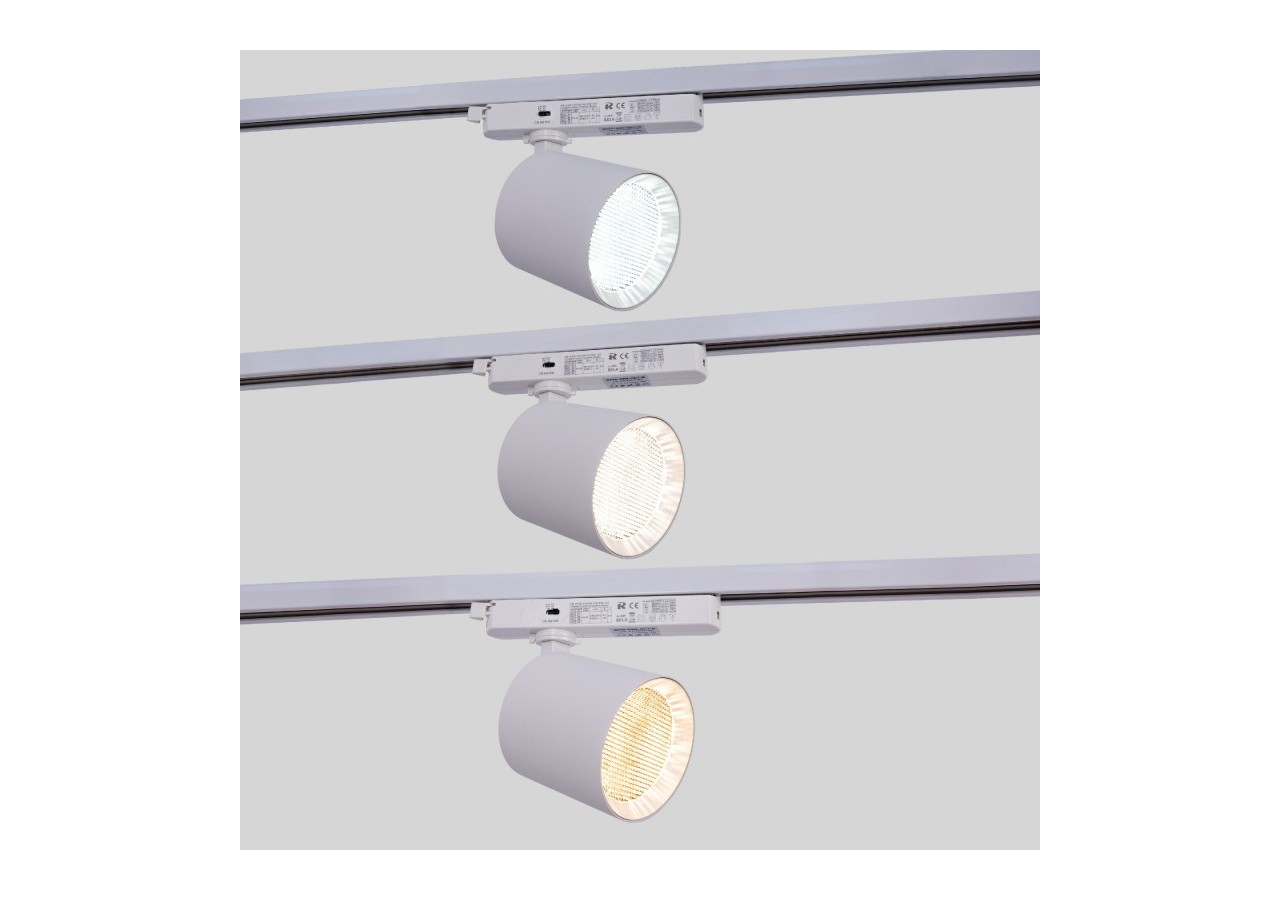 Projecteur LED sur railmonophasé CCT-40W-IRC 90-Blanc - BPM-40W-CCT-B - Barcelona LED