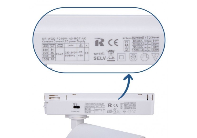 Projecteur LED sur railmonophasé CCT-40W-IRC 90-Blanc - BPM-40W-CCT-B - Barcelona LED Projecteur LED sur railmonophasé CCT-40W-IRC 90-Blanc - BPM-40W-CCT-B - Barcelona LED