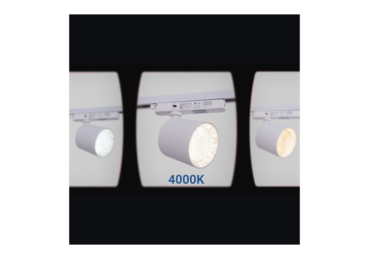 Projecteur LED sur railmonophasé CCT-40W-IRC 90-Blanc - BPM-40W-CCT-B - Barcelona LED