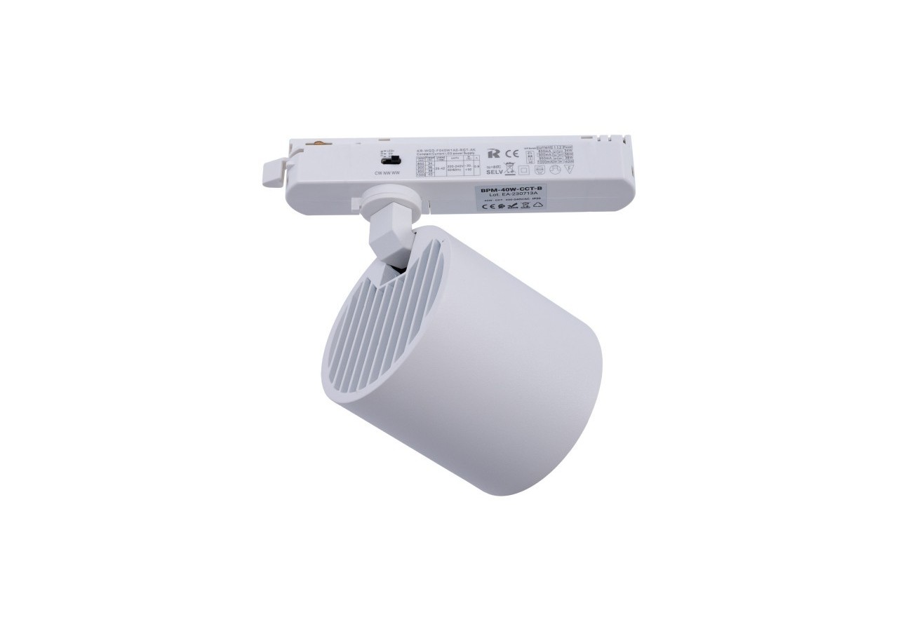 Projecteur LED sur railmonophasé CCT-40W-IRC 90-Blanc - BPM-40W-CCT-B - Barcelona LED