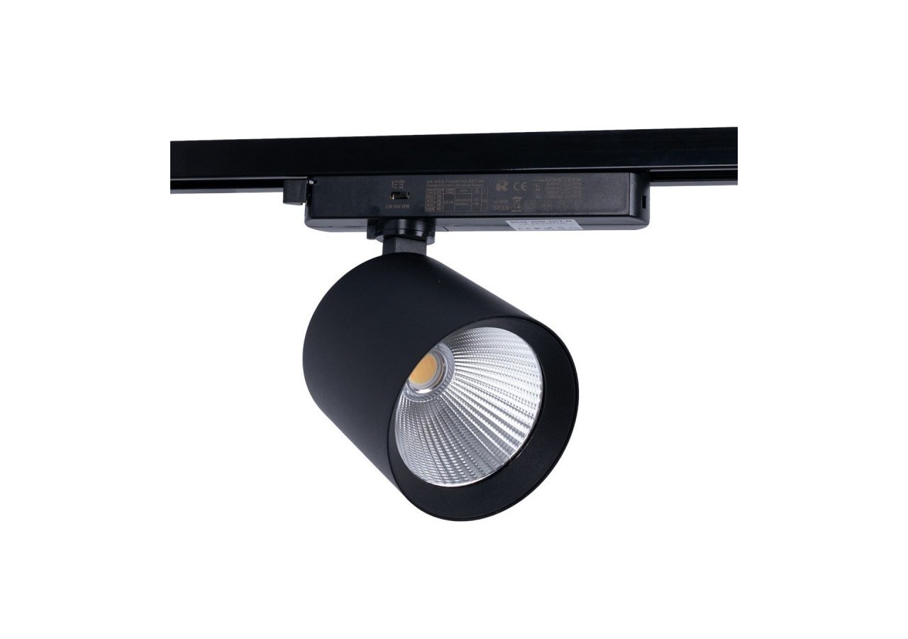 Projecteur LED sur rail monophasé CCT-40W-IRC 90-Noir - BPM-40W-CCT-N - Barcelona LED