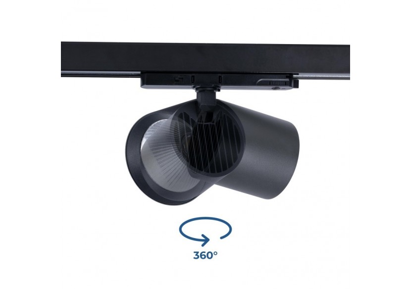 Projecteur LED sur rail monophasé CCT-40W-IRC 90-Noir - BPM-40W-CCT-N - Barcelona LED