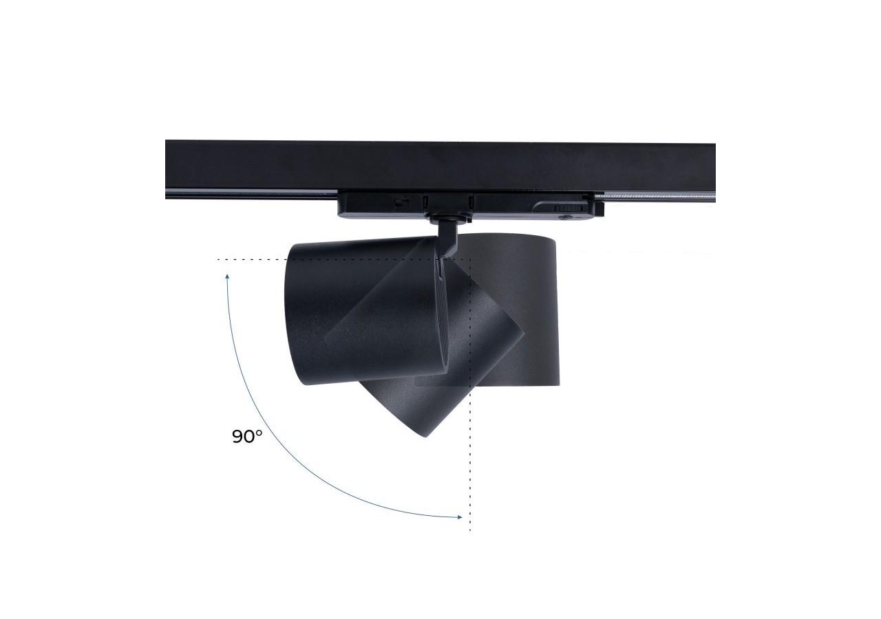 Projecteur LED sur rail monophasé CCT-40W-IRC 90-Noir - BPM-40W-CCT-N - Barcelona LED