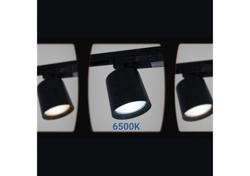 Projecteur LED sur rail monophasé CCT-40W-IRC 90-Noir - BPM-40W-CCT-N - Barcelona LED