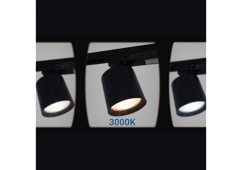 Projecteur LED sur rail monophasé CCT-40W-IRC 90-Noir - BPM-40W-CCT-N - Barcelona LED