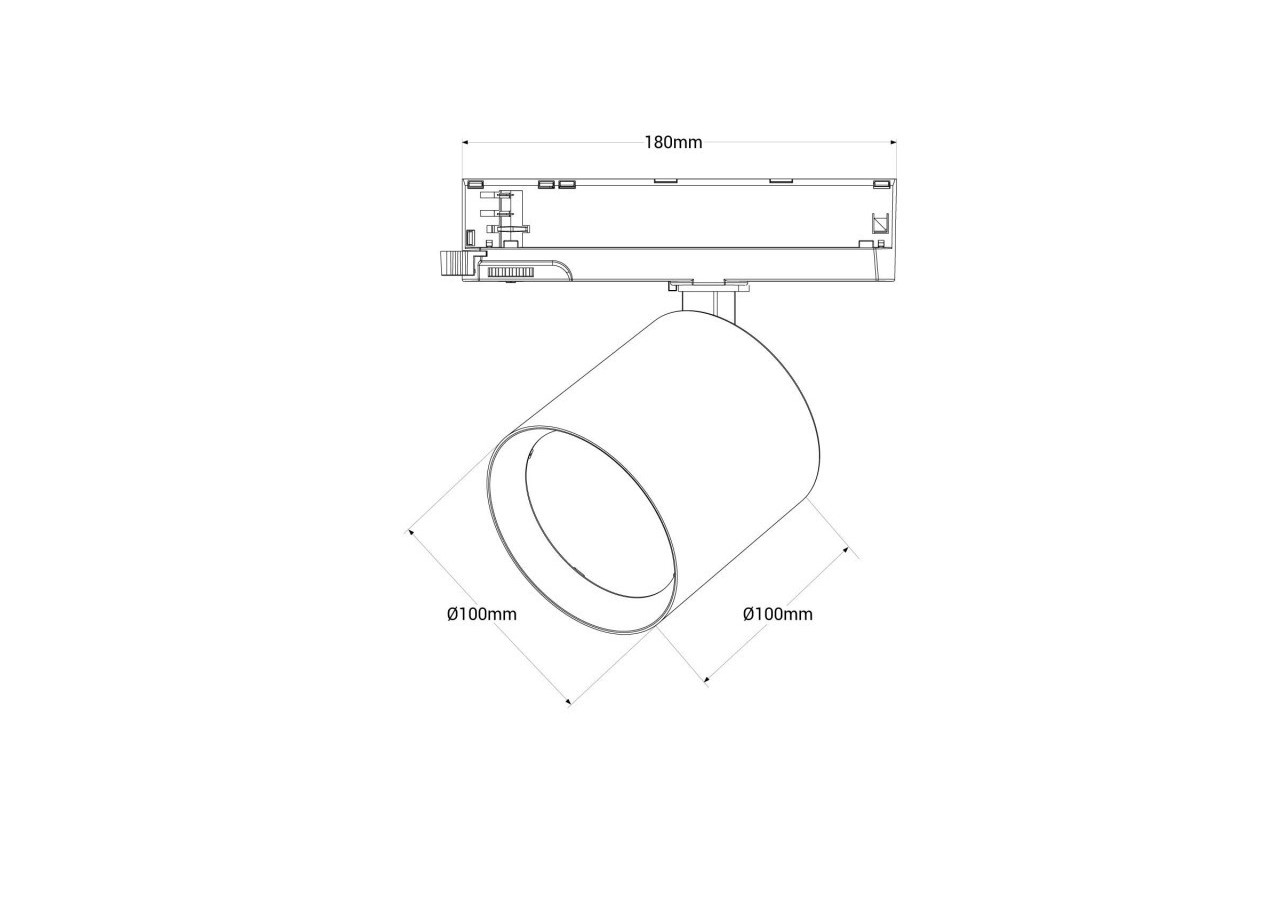 Projecteur LED sur rail monophasé CCT-40W-IRC 90-Noir - BPM-40W-CCT-N - Barcelona LED