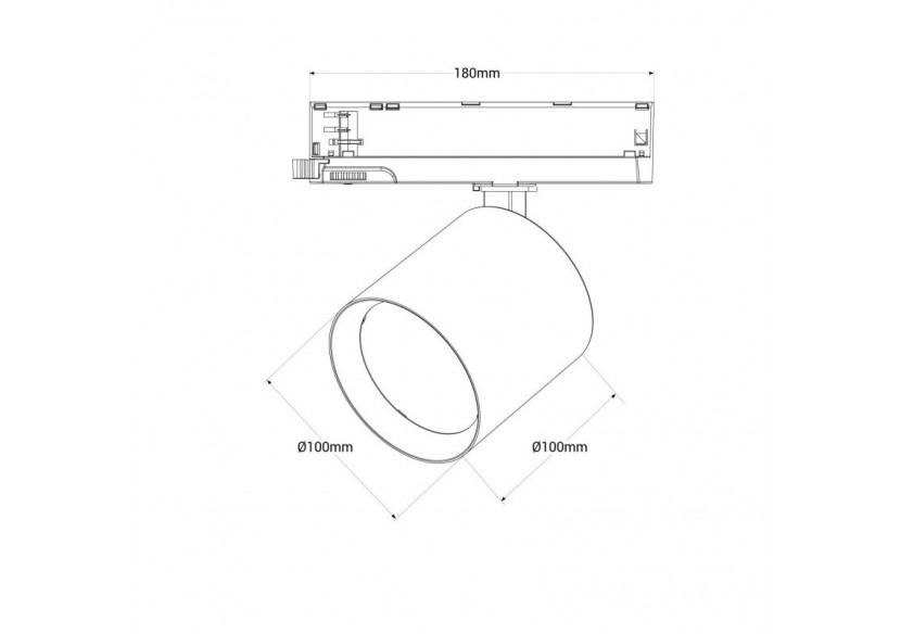 Projecteur LED sur rail monophasé CCT-40W-IRC 90-Noir - BPM-40W-CCT-N - Barcelona LED