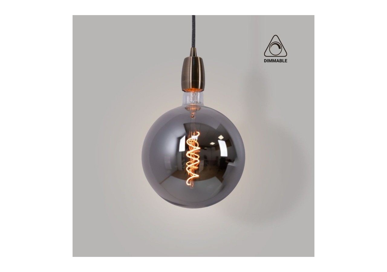 Ampoule décorative globe à filament avec teinte fumée "Smoky" E27 G200-4W-1800K - BFD1-G200E27-AHUM - Barcelona LED