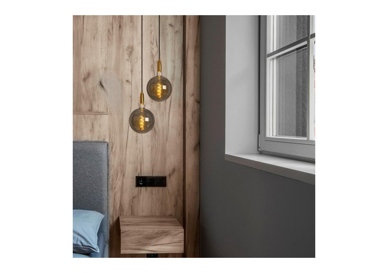 Ampoule décorative globe à filament avec teinte fumée "Smoky" E27 G200-4W-1800K - BFD1-G200E27-AHUM - Barcelona LED