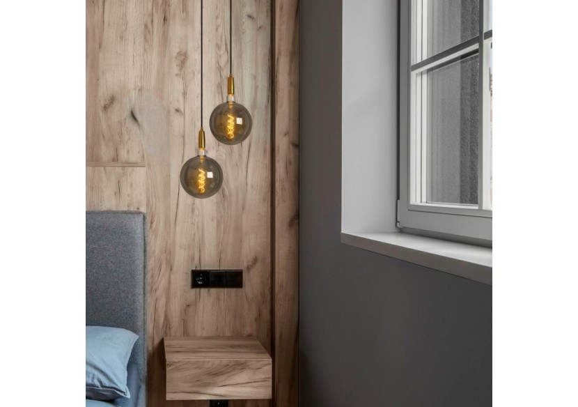 Ampoule décorative globe à filament avec teinte fumée "Smoky" E27 G200-4W-1800K - BFD1-G200E27-AHUM - Barcelona LED