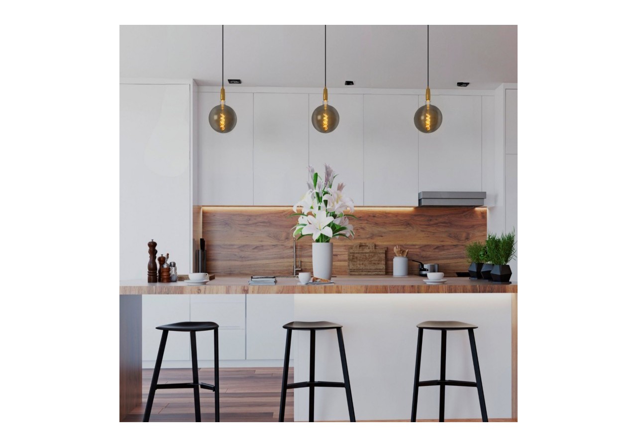 Ampoule décorative globe à filament avec teinte fumée "Smoky" E27 G200-4W-1800K - BFD1-G200E27-AHUM - Barcelona LED