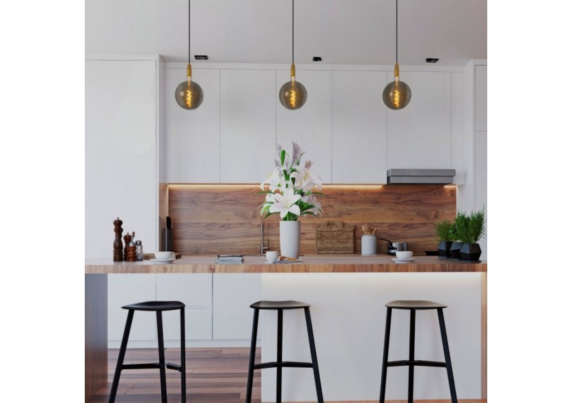 Ampoule décorative globe à filament avec teinte fumée "Smoky" E27 G200-4W-1800K - BFD1-G200E27-AHUM - Barcelona LED