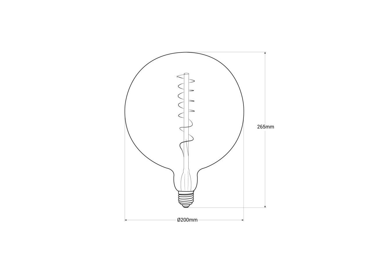 Ampoule décorative globe à filament avec teinte fumée "Smoky" E27 G200-4W-1800K - BFD1-G200E27-AHUM - Barcelona LED