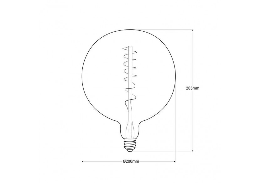 Ampoule décorative globe à filament avec teinte fumée "Smoky" E27 G200-4W-1800K - BFD1-G200E27-AHUM - Barcelona LED