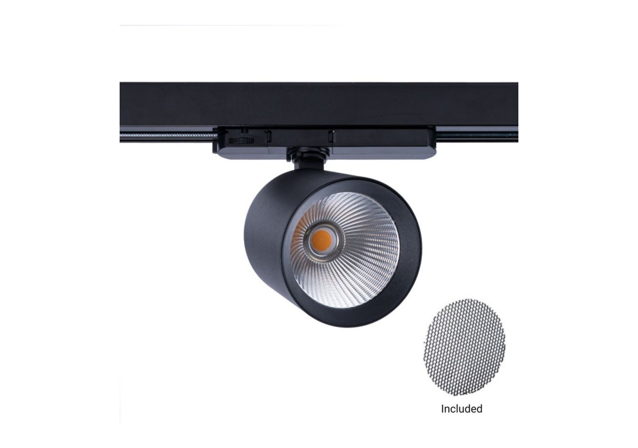 Projecteur LED sur rail triphasé 4000K-40W-IRC 95-Driver Philips Xitanium-Noir - BPT-40WCRI-BN-N - Barcelona LED