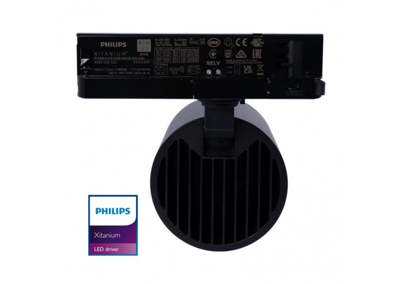 Projecteur LED sur rail triphasé 4000K-40W-IRC 95-Driver Philips Xitanium-Noir - BPT-40WCRI-BN-N - Barcelona LED Projecteur LED sur rail triphasé 4000K-40W-IRC 95-Driver Philips Xitanium-Noir - BPT-40WCRI-BN-N - Barcelona LED