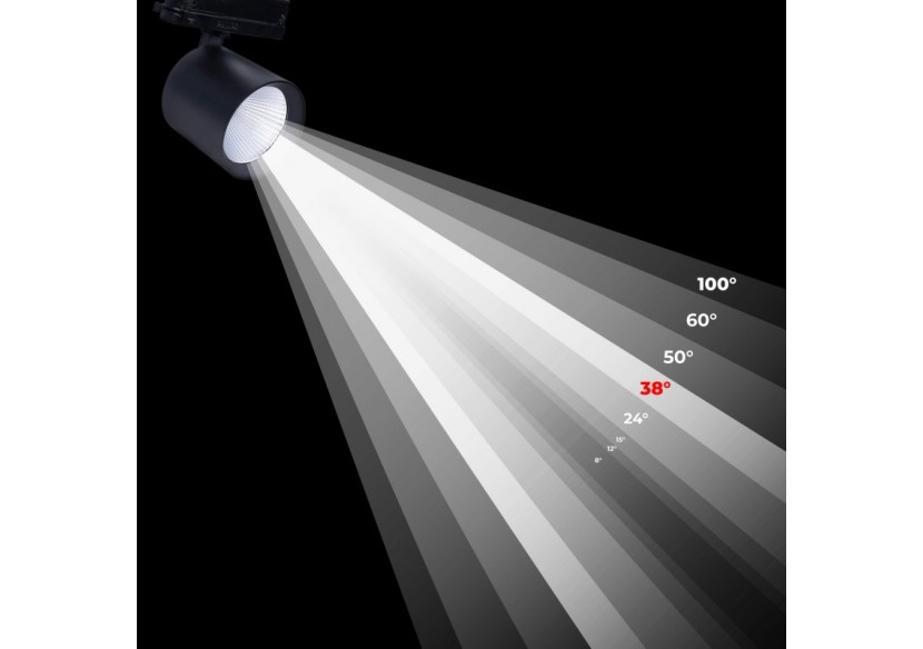 Projecteur LED sur rail triphasé 4000K-40W-IRC 95-Driver Philips Xitanium-Noir - BPT-40WCRI-BN-N - Barcelona LED Projecteur LED sur rail triphasé 4000K-40W-IRC 95-Driver Philips Xitanium-Noir - BPT-40WCRI-BN-N - Barcelona LED