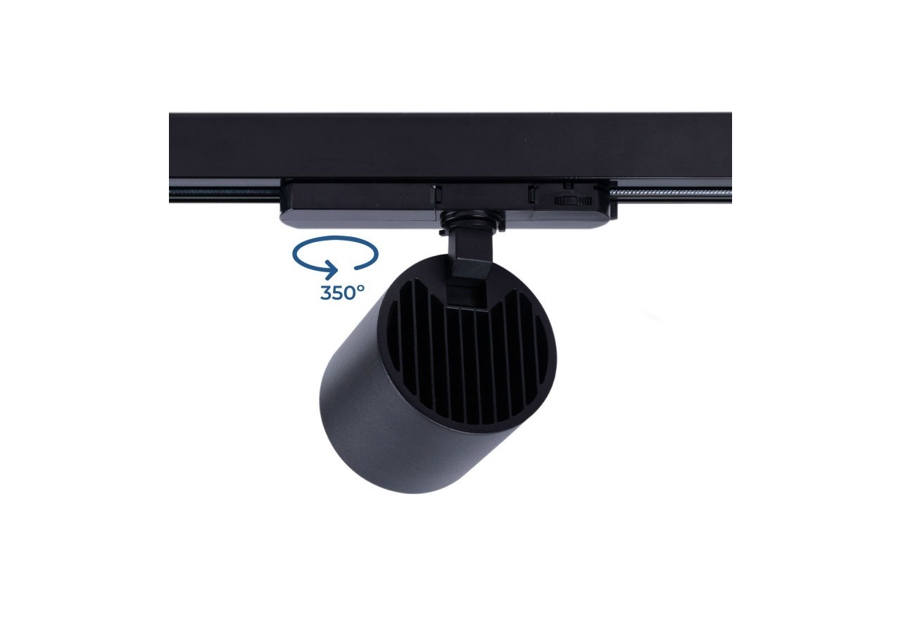 Projecteur LED sur rail triphasé 4000K-40W-IRC 95-Driver Philips Xitanium-Noir - BPT-40WCRI-BN-N - Barcelona LED