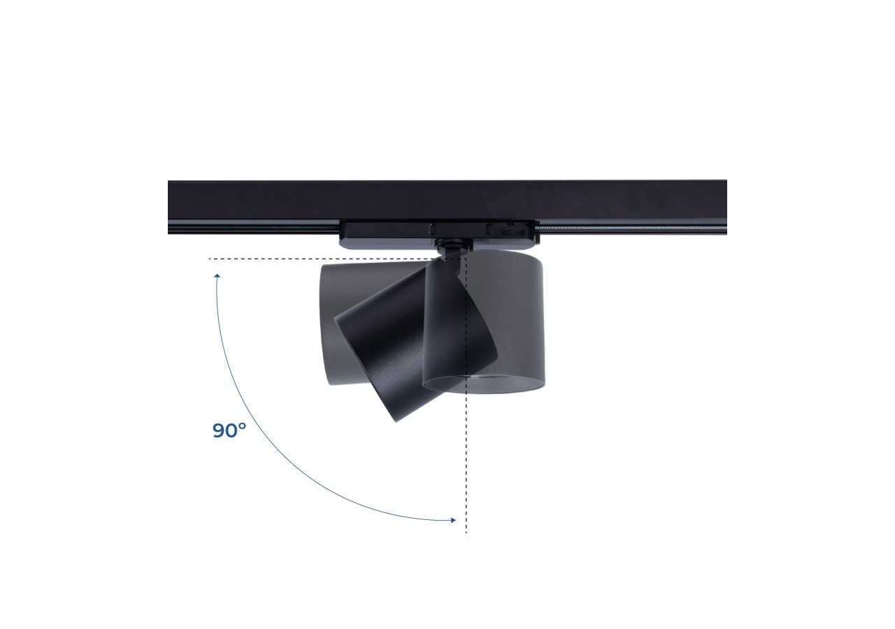 Projecteur LED sur rail triphasé 4000K-40W-IRC 95-Driver Philips Xitanium-Noir - BPT-40WCRI-BN-N - Barcelona LED