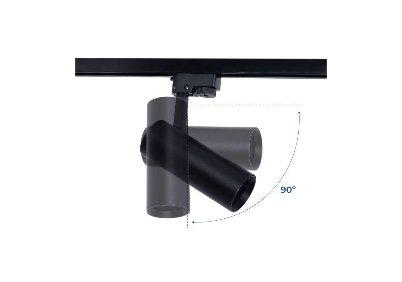 Projecteur LED sur rail monophasé-CCT-10W-IRC 90-Driver KGP-Noir - BPM-10W-CCT-N - Barcelona LED