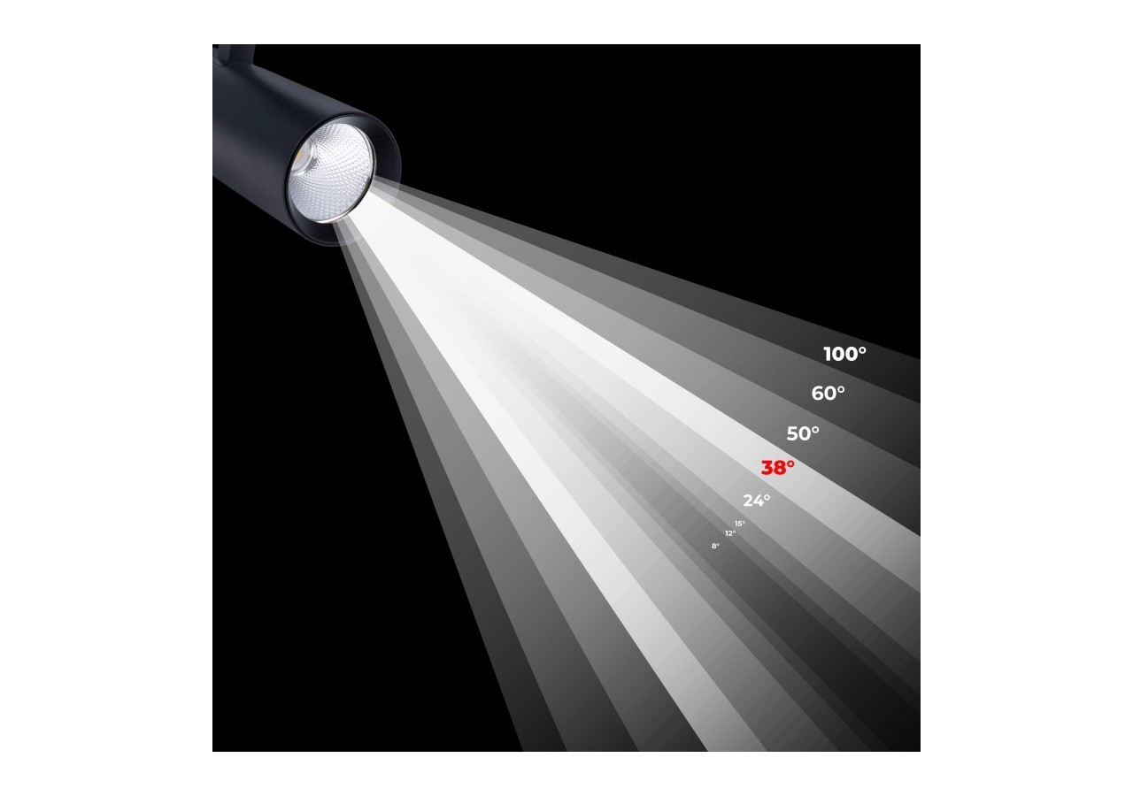 Projecteur LED sur rail monophasé-CCT-10W-IRC 90-Driver KGP-Noir - BPM-10W-CCT-N - Barcelona LED