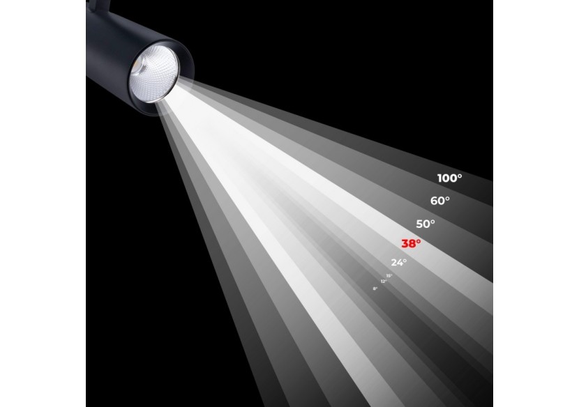 Projecteur LED sur rail monophasé-CCT-10W-IRC 90-Driver KGP-Noir - BPM-10W-CCT-N - Barcelona LED Projecteur LED sur rail monophasé-CCT-10W-IRC 90-Driver KGP-Noir - BPM-10W-CCT-N - Barcelona LED