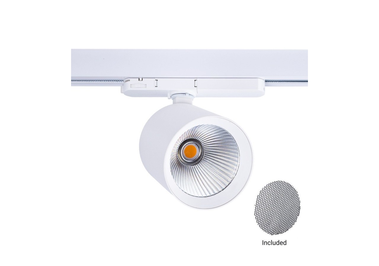 Projecteur LED sur rail triphasé 4000K-40W-IRC 95-Driver Philips Xitanium-Blanc - BPT-40WCRI-BN-B - Barcelona LED