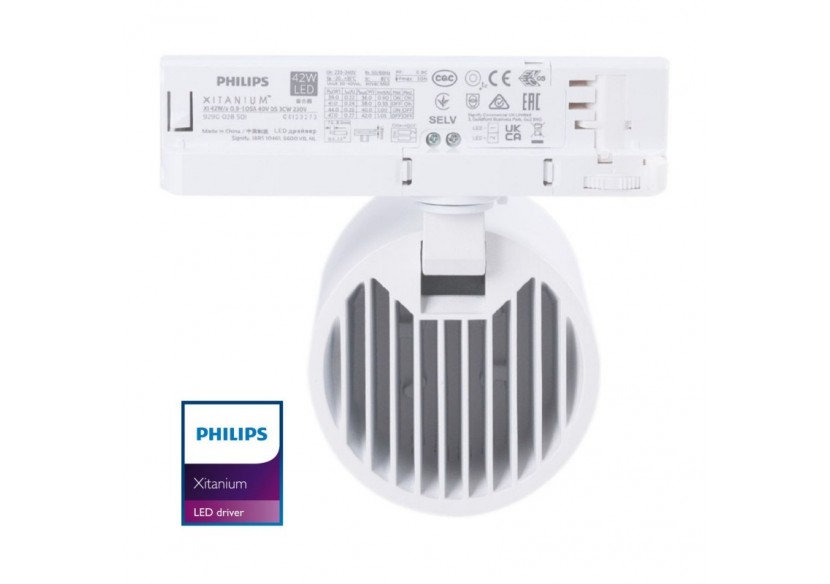 Projecteur LED sur rail triphasé 4000K-40W-IRC 95-Driver Philips Xitanium-Blanc - BPT-40WCRI-BN-B - Barcelona LED Projecteur LED sur rail triphasé 4000K-40W-IRC 95-Driver Philips Xitanium-Blanc - BPT-40WCRI-BN-B - Barcelona LED
