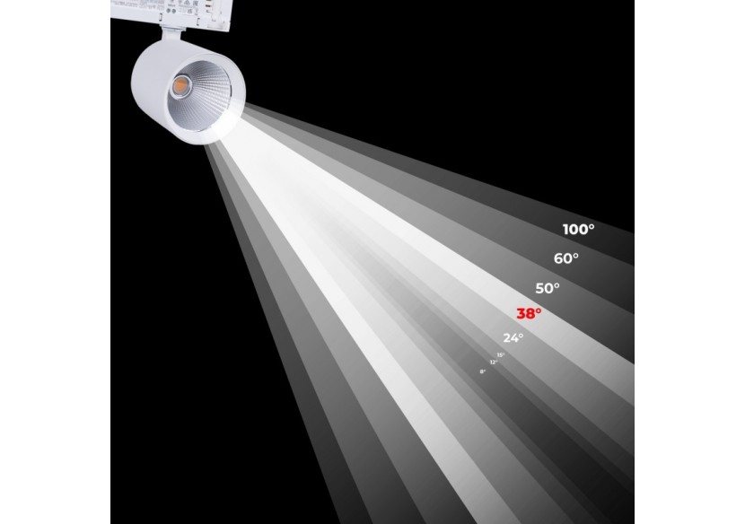 Projecteur LED sur rail triphasé 4000K-40W-IRC 95-Driver Philips Xitanium-Blanc - BPT-40WCRI-BN-B - Barcelona LED Projecteur LED sur rail triphasé 4000K-40W-IRC 95-Driver Philips Xitanium-Blanc - BPT-40WCRI-BN-B - Barcelona LED