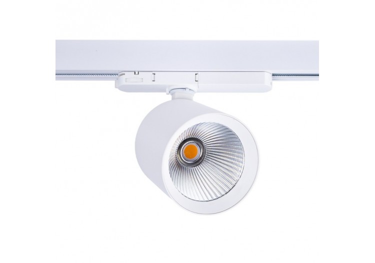Projecteur LED sur rail triphasé CCT 40W-IRC 90-Driver KGP- Blanc - BPT-40W-CCT-B - Barcelona LED