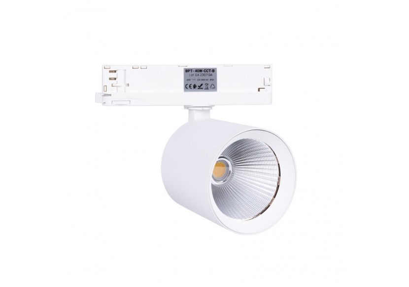 Projecteur LED sur rail triphasé CCT 40W-IRC 90-Driver KGP- Blanc - BPT-40W-CCT-B - Barcelona LED Projecteur LED sur rail triphasé CCT 40W-IRC 90-Driver KGP- Blanc - BPT-40W-CCT-B - Barcelona LED