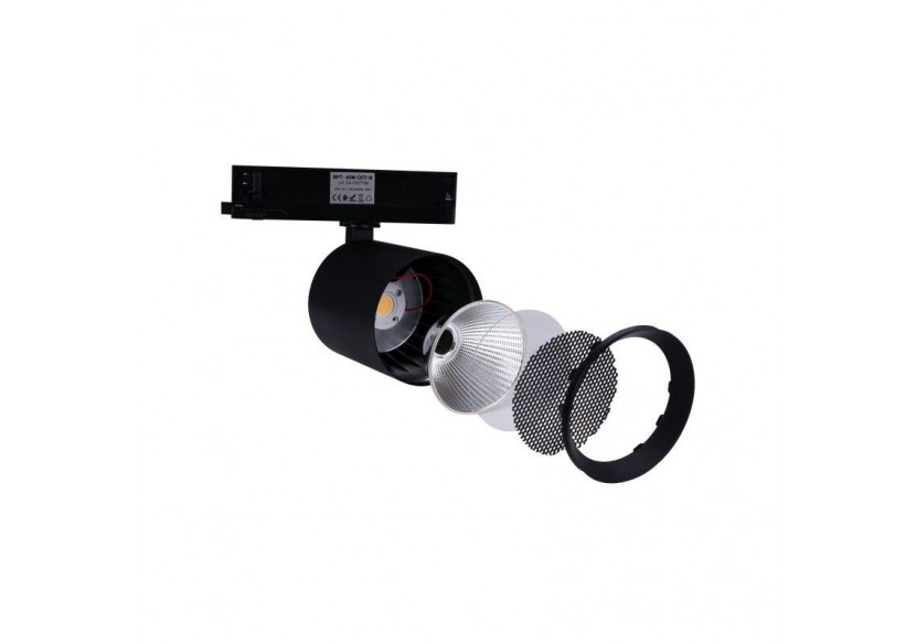 Projecteur LED sur rail triphasé CCT 40W-IRC 90-Driver KGP-Noir - BPT-40W-CCT-N - Barcelona LED Projecteur LED sur rail triphasé CCT 40W-IRC 90-Driver KGP-Noir - BPT-40W-CCT-N - Barcelona LED
