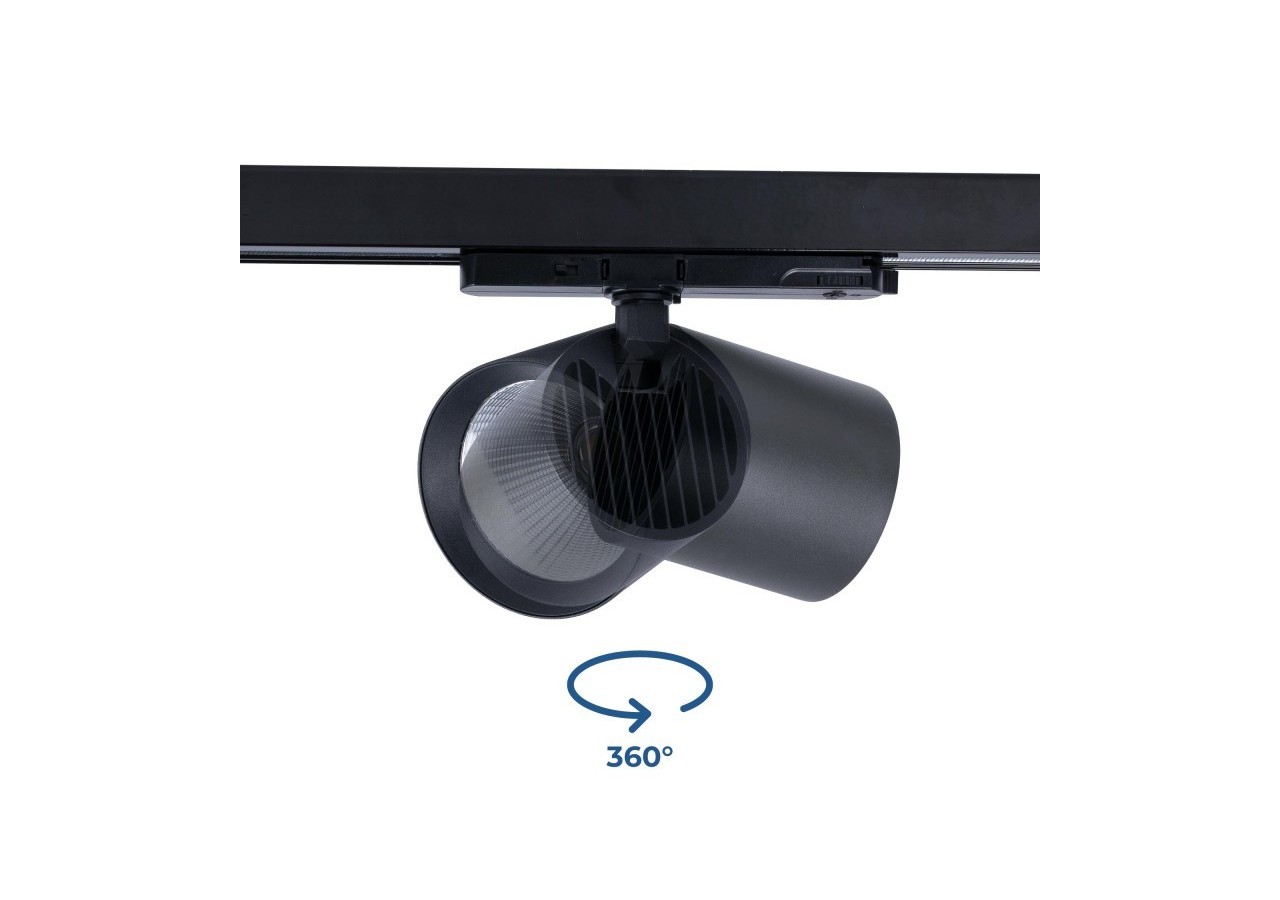 Projecteur LED sur rail triphasé CCT 40W-IRC 90-Driver KGP-Noir - BPT-40W-CCT-N - Barcelona LED