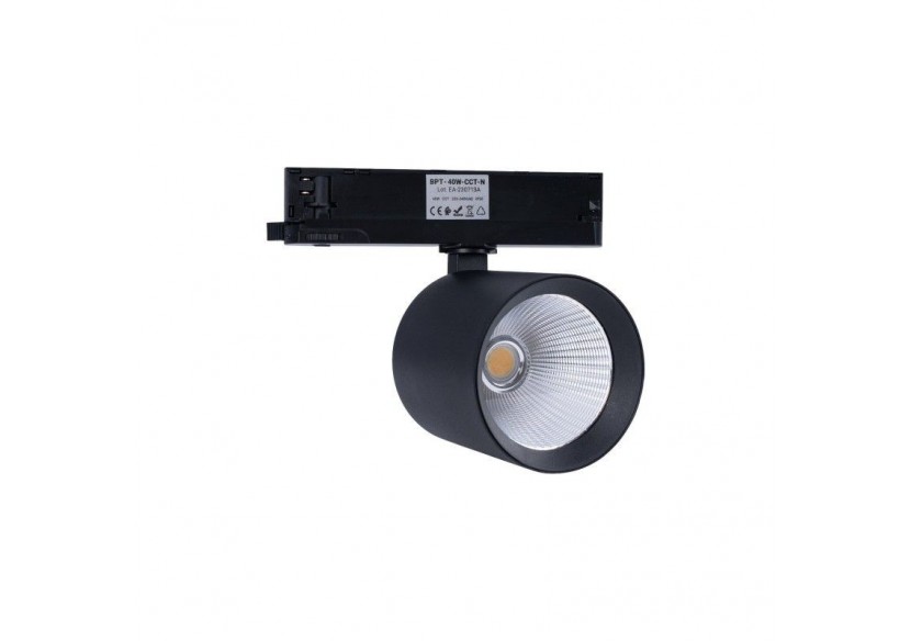 Projecteur LED sur rail triphasé CCT 40W-IRC 90-Driver KGP-Noir - BPT-40W-CCT-N - Barcelona LED Projecteur LED sur rail triphasé CCT 40W-IRC 90-Driver KGP-Noir - BPT-40W-CCT-N - Barcelona LED