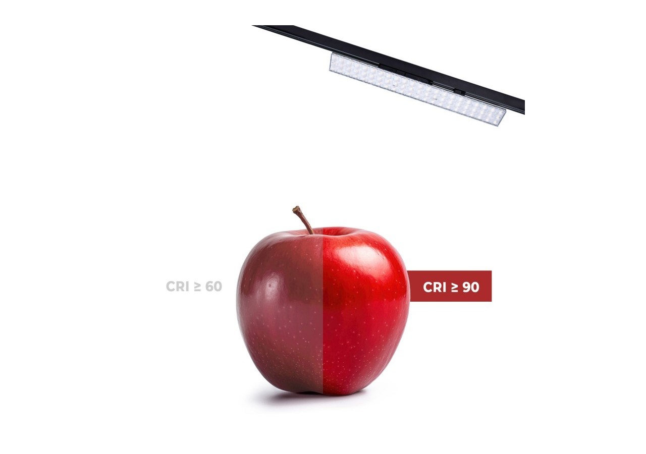 Luminaire linéaire LED triphasé orientable 20W-CCT-IRC90-Driver KGP-Noir - BLT-20W60-CCT-N - Barcelona LED