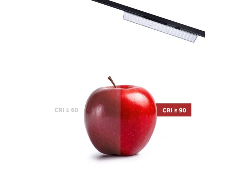 Luminaire linéaire LED triphasé orientable 20W-CCT-IRC90-Driver KGP-Noir - BLT-20W60-CCT-N - Barcelona LED