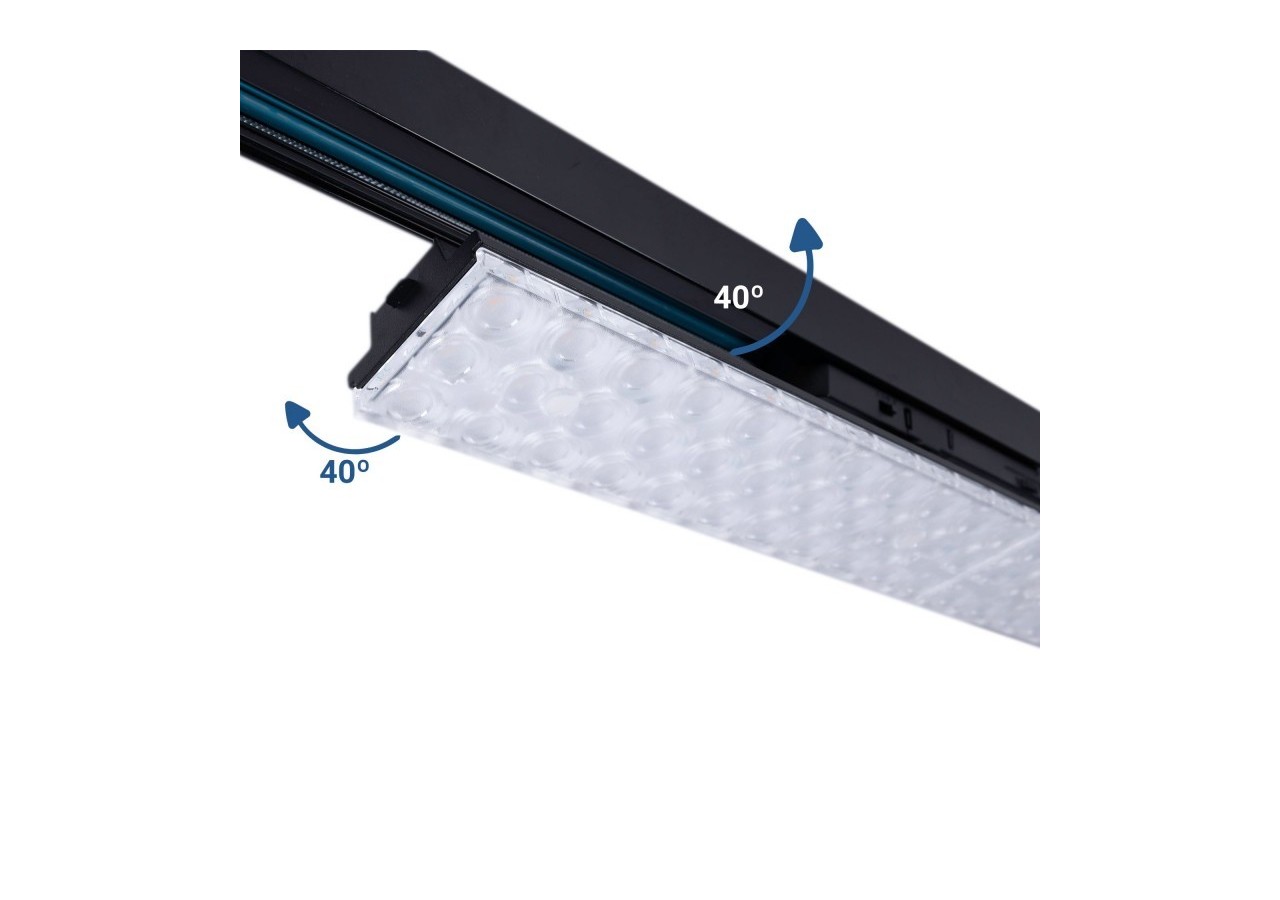Luminaire linéaire LED triphasé orientable 20W-CCT-IRC90-Driver KGP-Noir - BLT-20W60-CCT-N - Barcelona LED