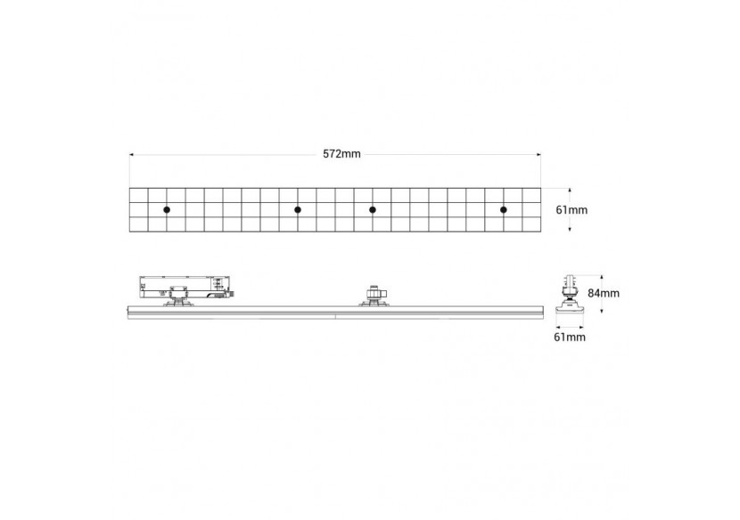 Luminaire linéaire LED triphasé orientable 20W-CCT-IRC90-Driver KGP-Noir - BLT-20W60-CCT-N - Barcelona LED