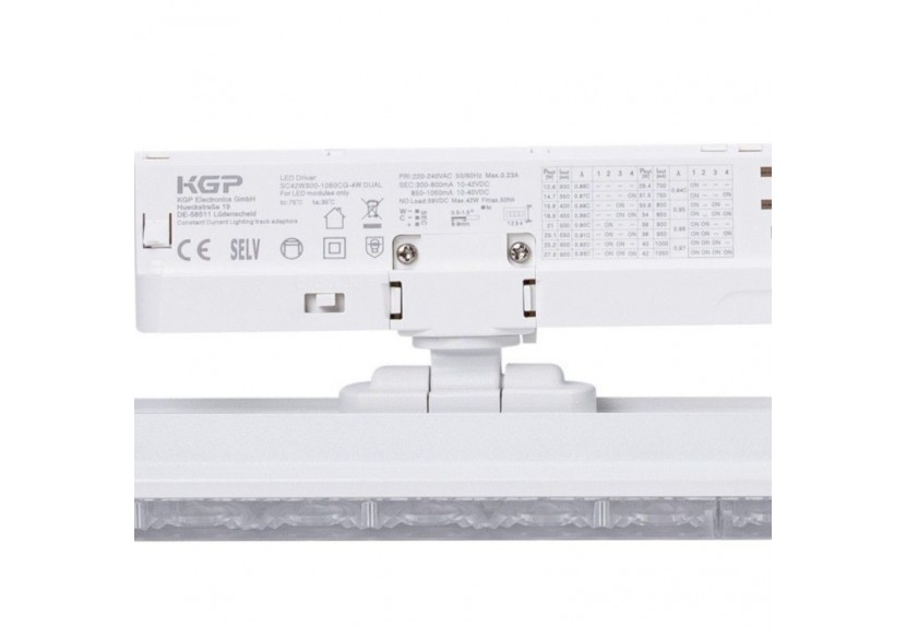 Luminaire linéaire LED triphasé orientable 20W-CCT-IRC90-Driver KGP-Blanc - BLT-20W60-CCT-B - Barcelona LED
