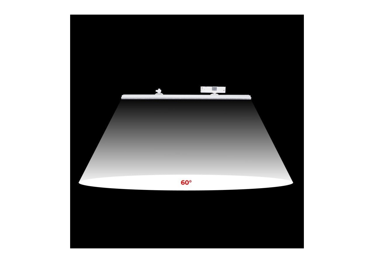 Luminaire linéaire LED triphasé orientable 40W-CCT-IRC90-Driver KGP-Blanc - BLT-40W60-CCT-B - Barcelona LED