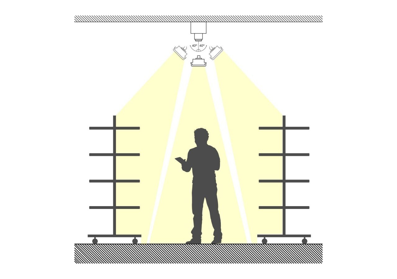 Luminaire linéaire LED triphasé orientable 40W-CCT-IRC90-Driver KGP-Blanc - BLT-40W60-CCT-B - Barcelona LED