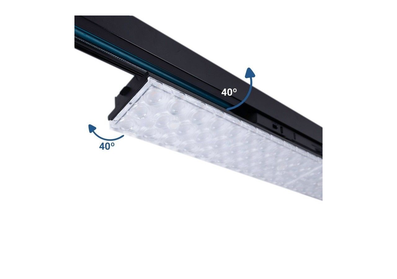 Luminaire linéaire LED triphasé orientable 40W-CCT-IRC90-Driver KGP-Noir - BLT-40W60-CCT-N - Barcelona LED