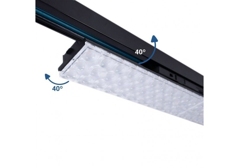 Luminaire linéaire LED triphasé orientable 40W-CCT-IRC90-Driver KGP-Noir - BLT-40W60-CCT-N - Barcelona LED