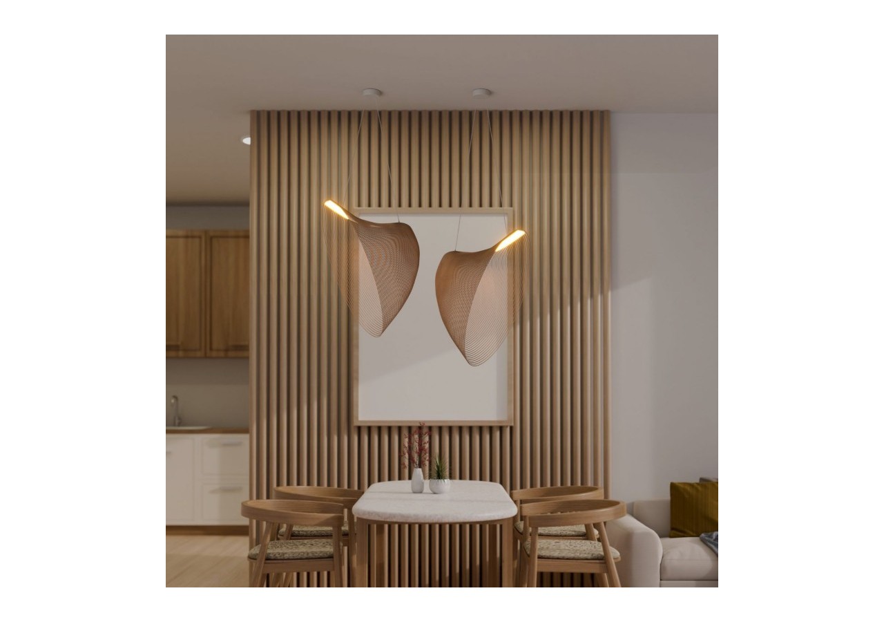 Suspension design en bois "Bogam 80"-32W-diamètre 80cm - BD2207-80-BC - Barcelona LED